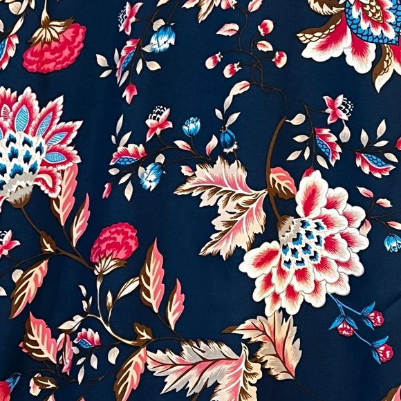 FINAL PRICE NWT DG2 Diane Gilman Women Blue w/multicolor Floral Print Full Zip - Picture 7 of 7